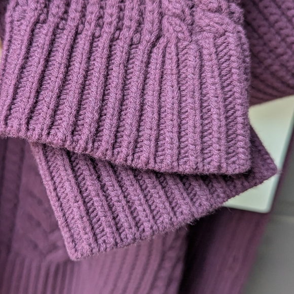 NWT Bring the Cozy Turtleneck Sweater Burgundy Cable Knit Size 12 - Picture 6 of 10